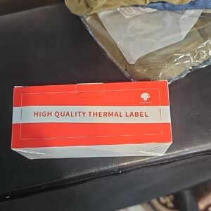 Red and White Thermal Label Box